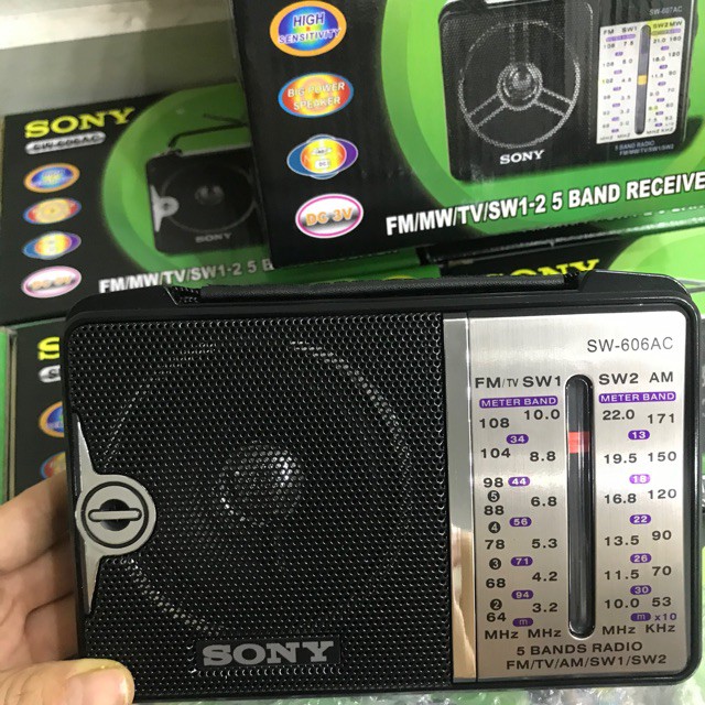 ĐÀI RADIO SONY SW-606AC NGHE KINH PHÁP NGHE NHẠC MP3 PIN SIÊU BỀN QUÀ TẶNG NGƯỜI LỚN BẢO HÀNH 12 THÁNG(BH 12T)