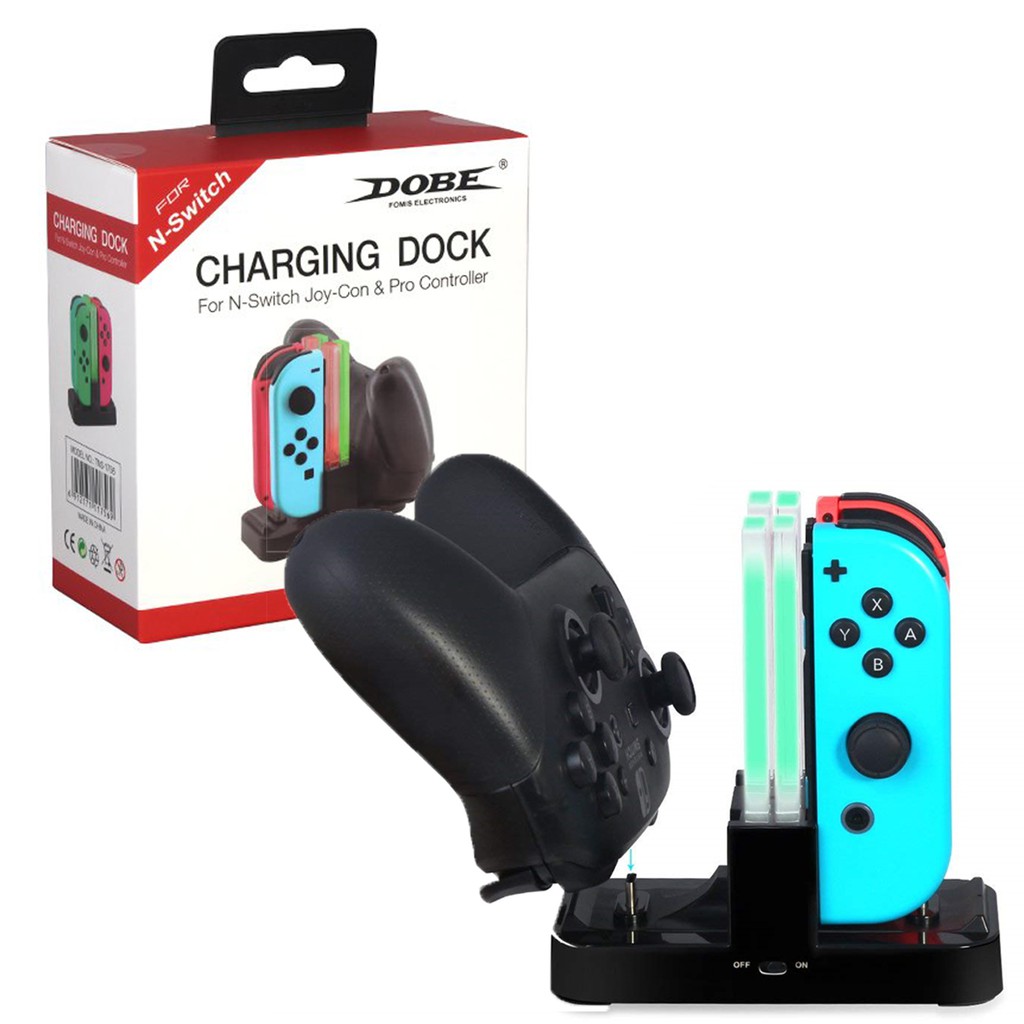 [Mã ELFLASH5 giảm 20K đơn 50K] Dobe TNS 1756 - Đế sạc 2in1 cho tay Joycon và Switch Pro của Nintendo Switch