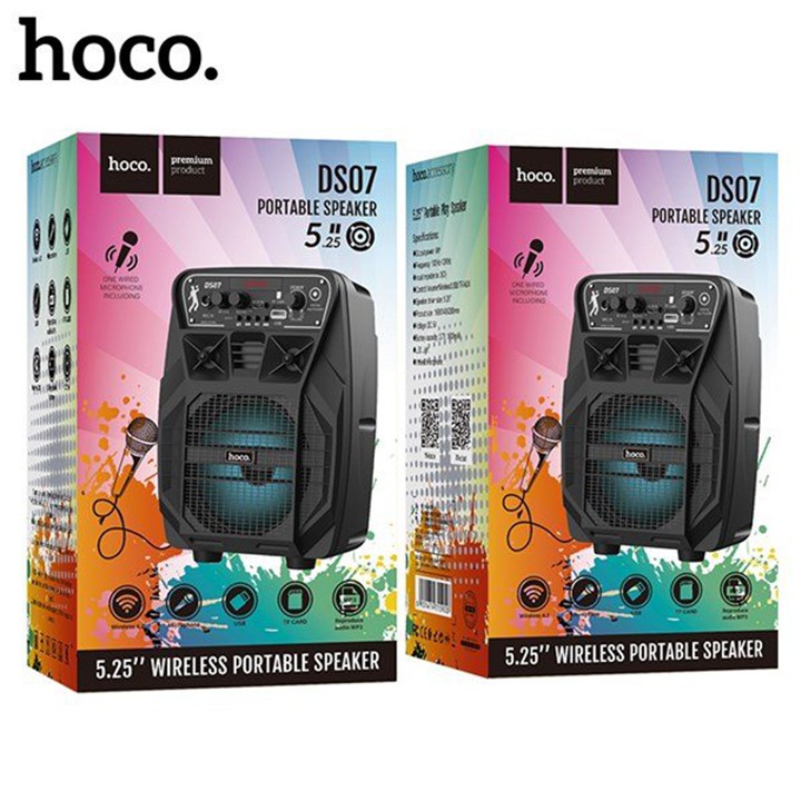 Loa Bluetooth Hoco DS07 8W kèm Micro karaoke dành cho mọi thiết bị