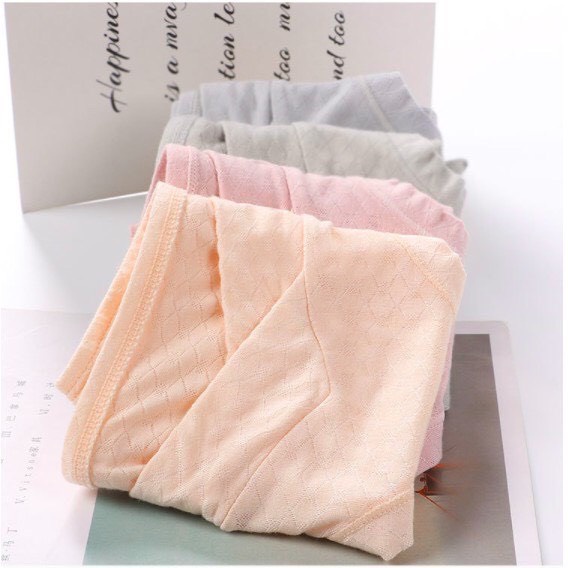Combo 4 Quần lót bầu cạp chéo thông hơi kháng khuẩn 100% Cotton, quần chip cho mẹ sau sinh hàng loại 1