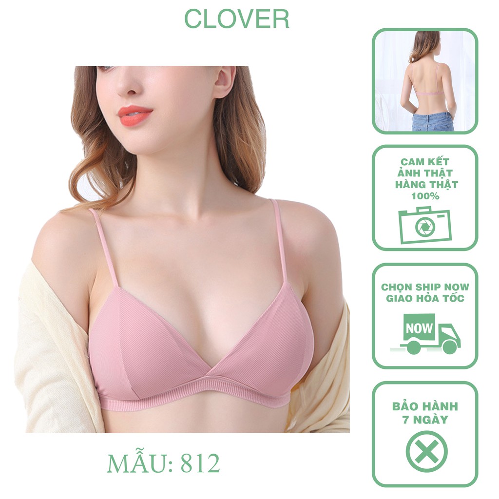 Áo Lót Nữ 💝FREESHIP💝Áo Bra Gân Cotton Thun Không Gọng  Cài Sau 4 màu lựa chọn - A812