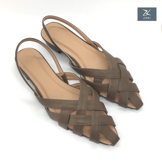 Sandal Nữ Zori Đế Bệt 1cm Mũi Nhọn Quai Đan Chéo Thời Trang Cao Cấp SD129
