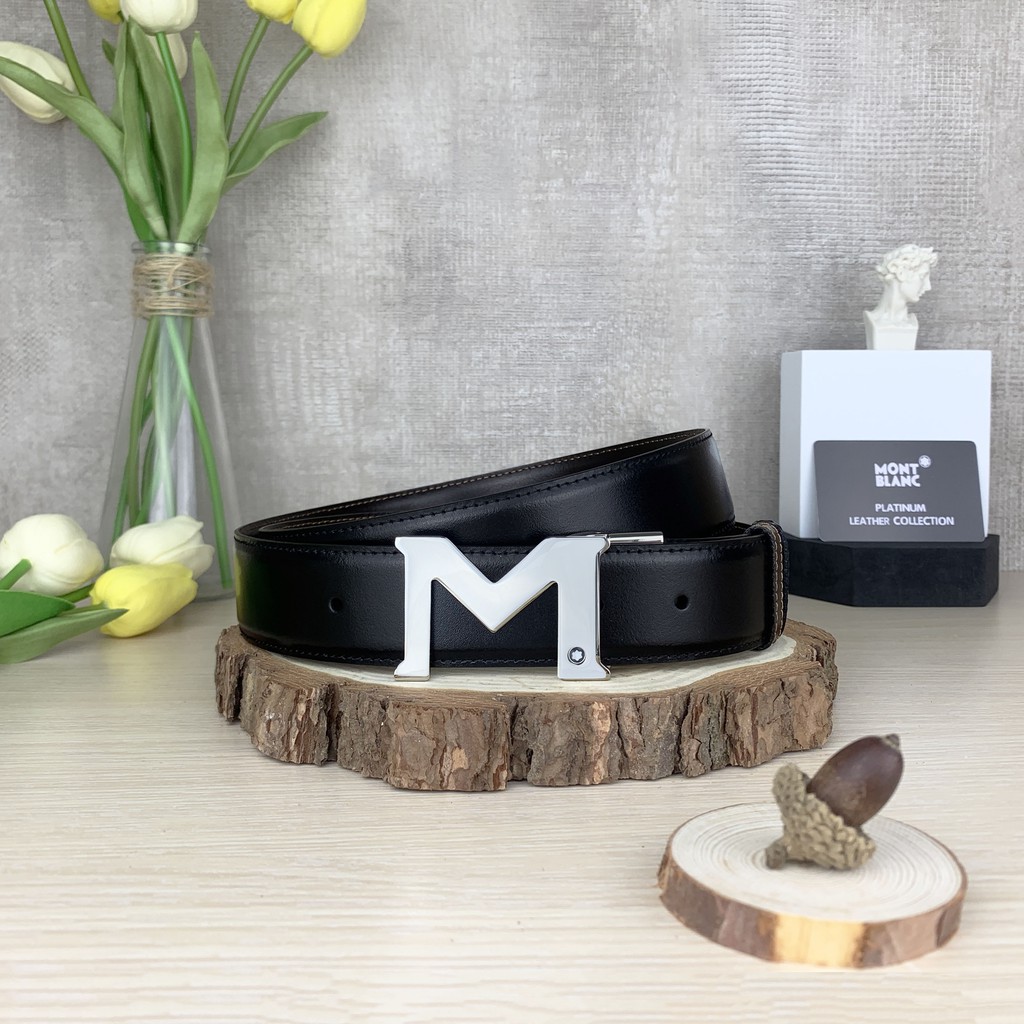 Thắt lưng M Buckle Palladium finish Belt - Made in Germany