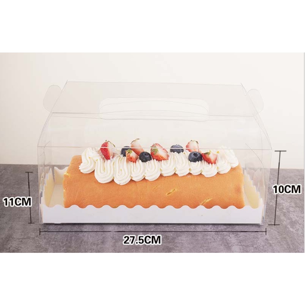 10 Hộp cuộn lớn quai xách trong suốt đựng bánh trung thu mẫu mới 2023 -bánh khúc cây - bánh kem cuộn - bánh kẹo mứt tết