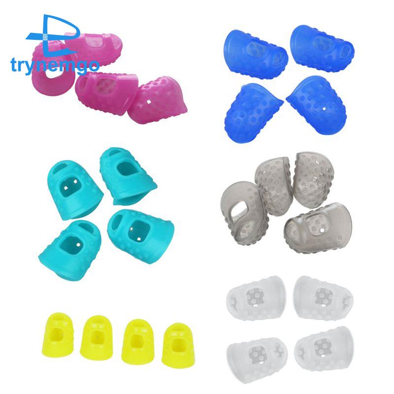 Set 4 Miếng Bảo Vệ Ngón Tay Khi Chơi Đàn Guitar Bằng Silicon Mềm Màu Xanh Dương Nhạt Xs