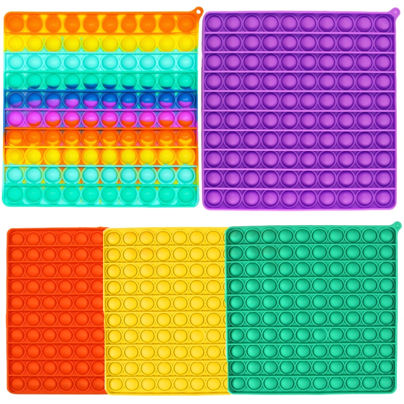 BIG SIZE Popit Toys Square Antistress Toy Push Bubble Figet Sensory Pop It Toys
