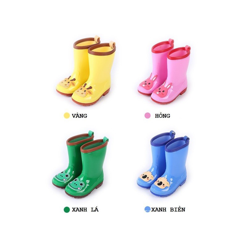 Giày Ủng đi mưa cho trẻ em màu sắc và hình thú ngộ nghĩnh