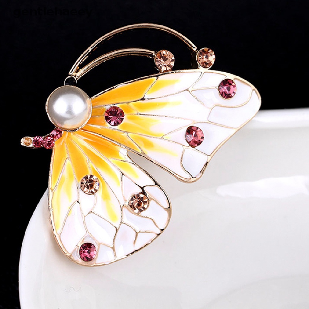 Trâm Cài Áo Hình Bươm Bướm Đính Đá Pha Lê Dễ Thương Cho Nữ