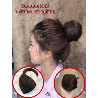 [ FREESHIP ] tóc giả nữ mái dày tóc thật 100%, mái ngố