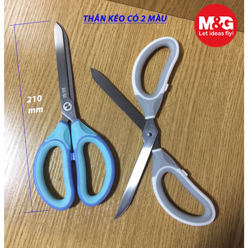 Kéo Văn Phòng 210mm M&G ASSN2270 Lưỡi Kéo Hình Lá Liễu Sắc Bén Và Có Cạnh Để Rạch Thùng