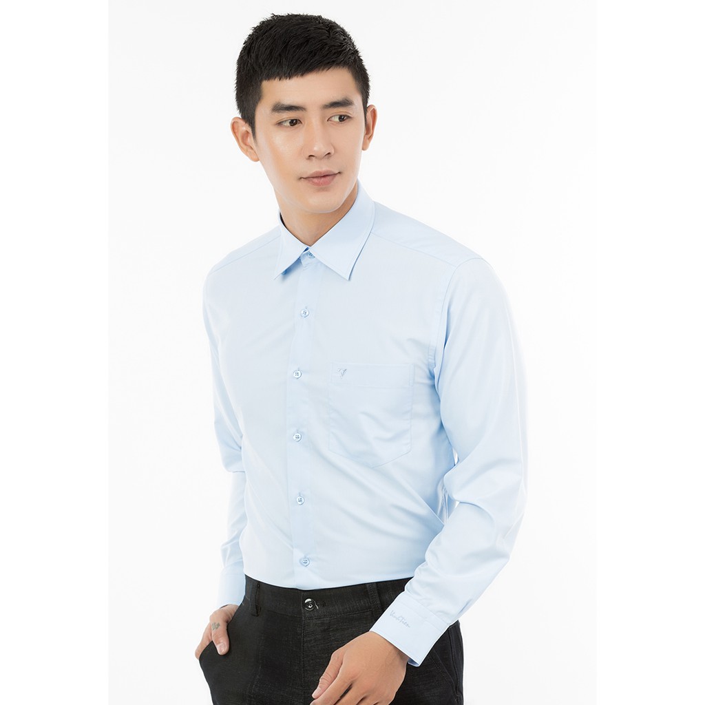 Áo Sơ Mi Dài Tay Màu Modal Regular Fit 369 Vĩnh Tiến - LM5-G817 - Xanh Da Trời