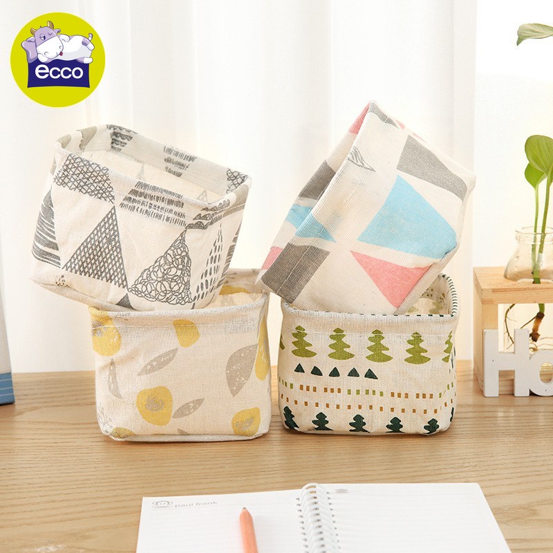 Giỏ đựng đồ mini bằng vải chống nước phong cách bắc âu tiện dụng