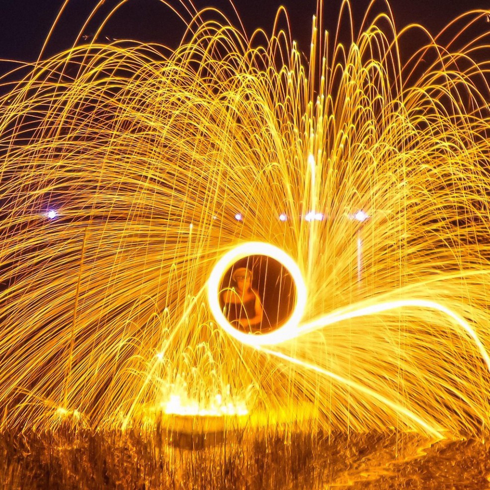 (1,5m) bùi nhùi thép, steel wool, vòng tròn lửa loại dày giá rẻ