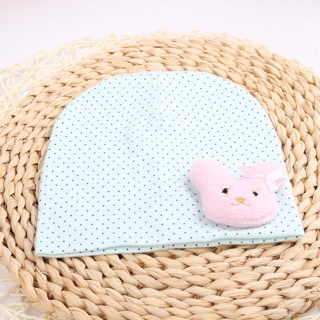 Nón cotton chấm bi kết thỏ nổi
