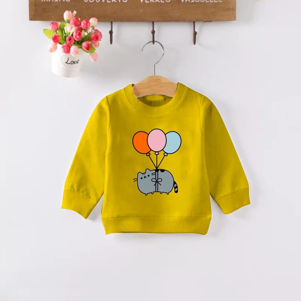 Áo Sweater Lông Cừu Hình Bong Bóng Cho Bé Gái 3-9 Tuổi