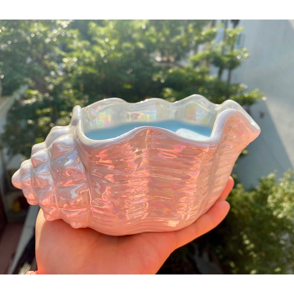 Nến thơm trang trí hình ốc ngọc trai nến thơm cao cấp nến thơm trang trí phòng khách nến thơm đẹp nế