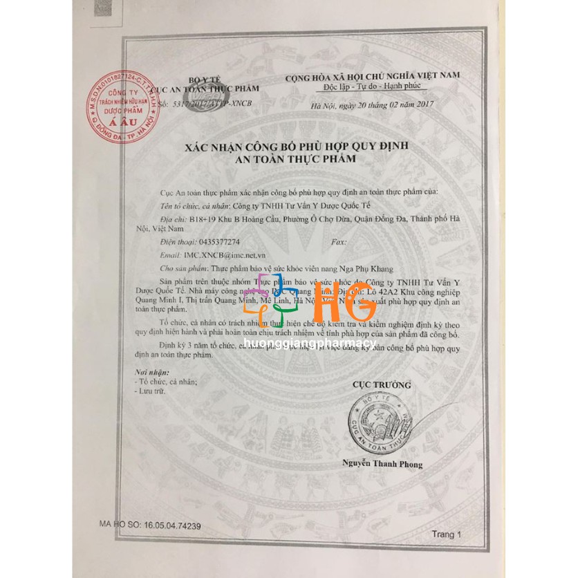 Nga Phụ Khang - Hỗ trợ điều trị u xơ tử cung  (Hộp 60 viên)