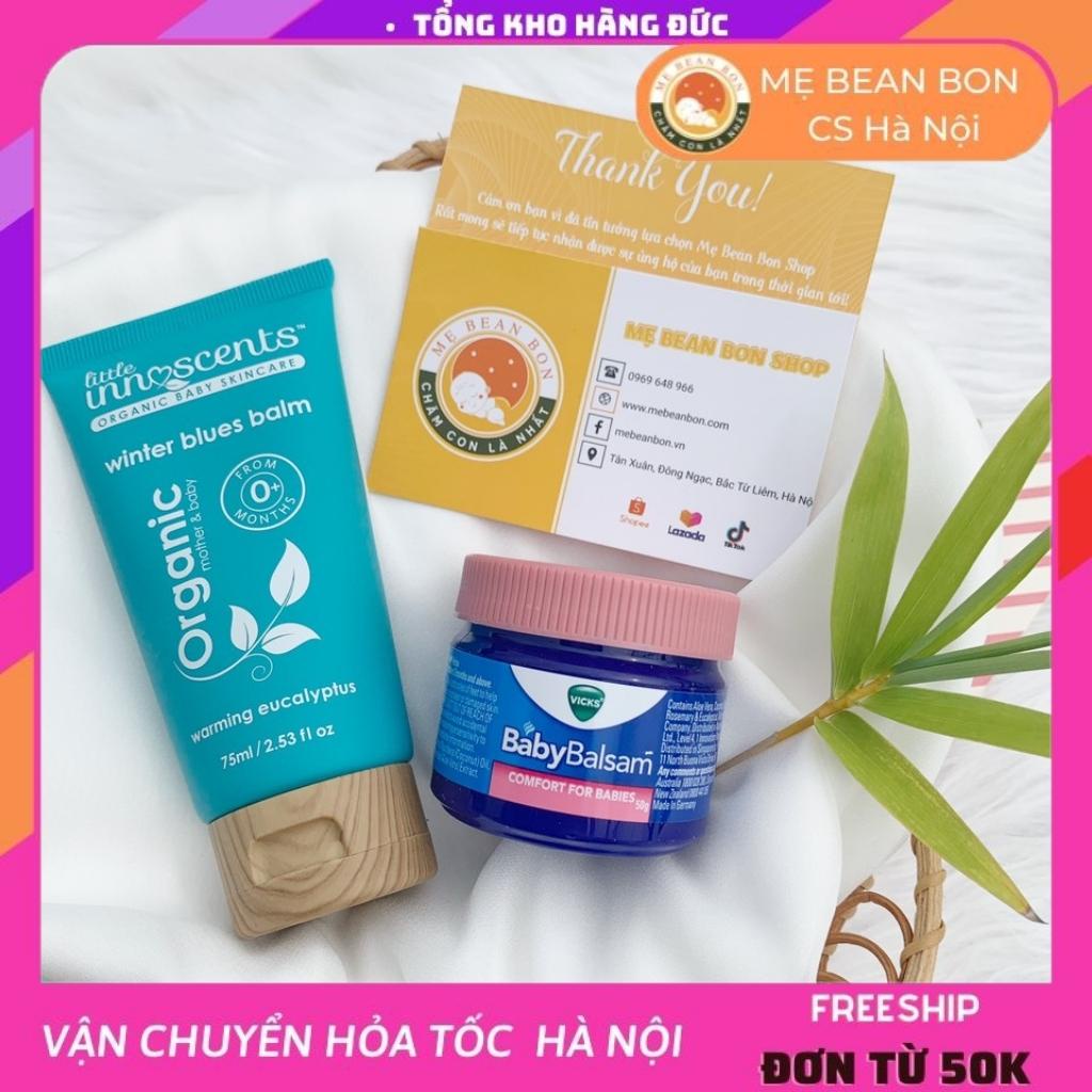 Dầu ấm ngực Little Unn Scents Organic 75ml của úc cho bé từ sơ sinh giúp tránh cảm tăng sức đề kháng - mẹ bean bon
