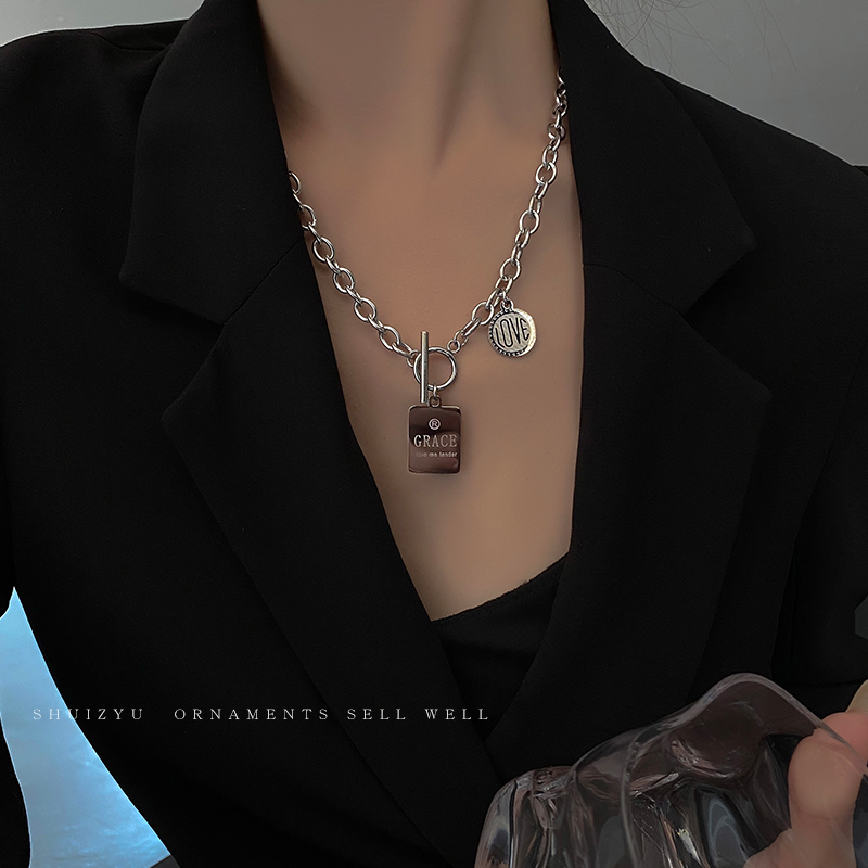 Vòng cổ Mạ Bạc Phong Cách Hip Hop Hàn Quốc Sang Trọng