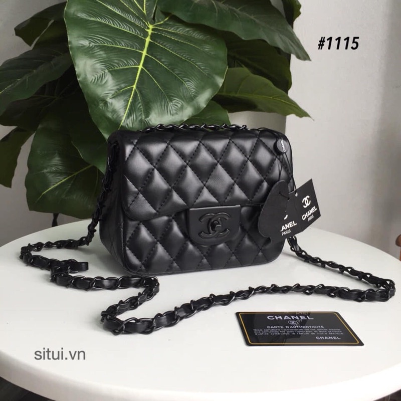 Túi hạt trám đeo chéo full đen