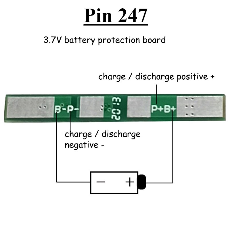 Mạch 1s 2s bảo vệ 3.7v 3A Bms cho pin Li-ion 18650.