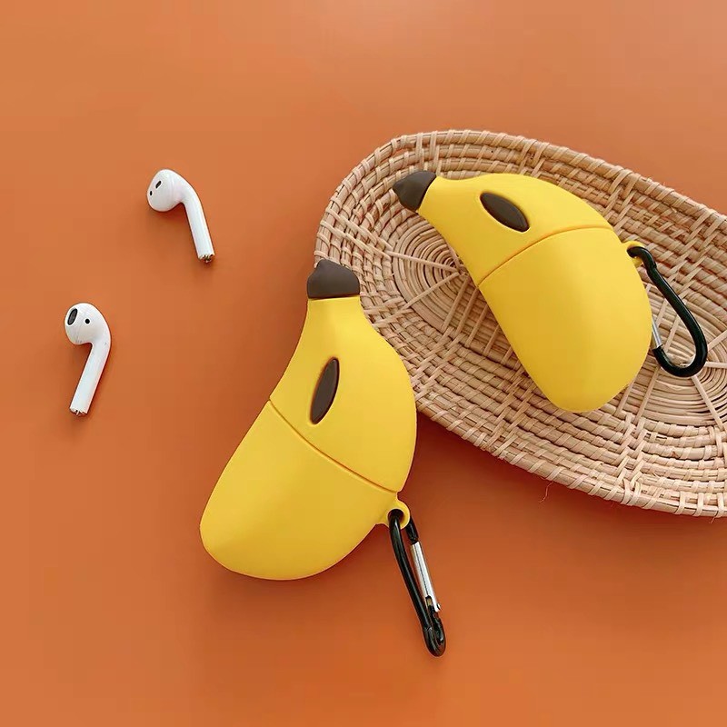 ☘️Tặng kèm móc☘️Case airpods quả chuối - vỏ bảo vệ bao đựng tai nghe airpod 1/2 PRO