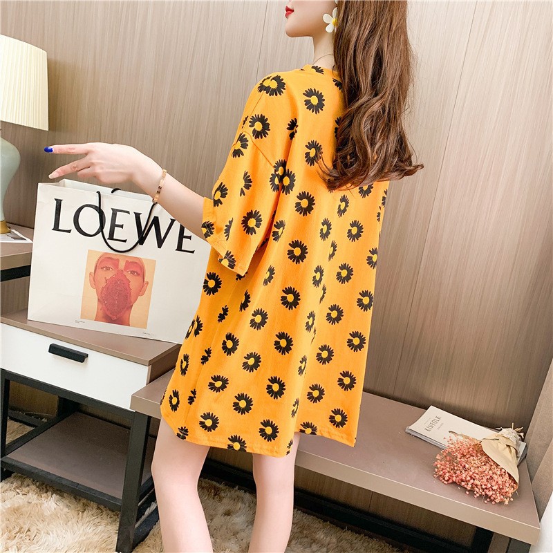 869224 - Áo thun nữ ngắn tay cổ tròn dáng dài mặc hè hàng nhập