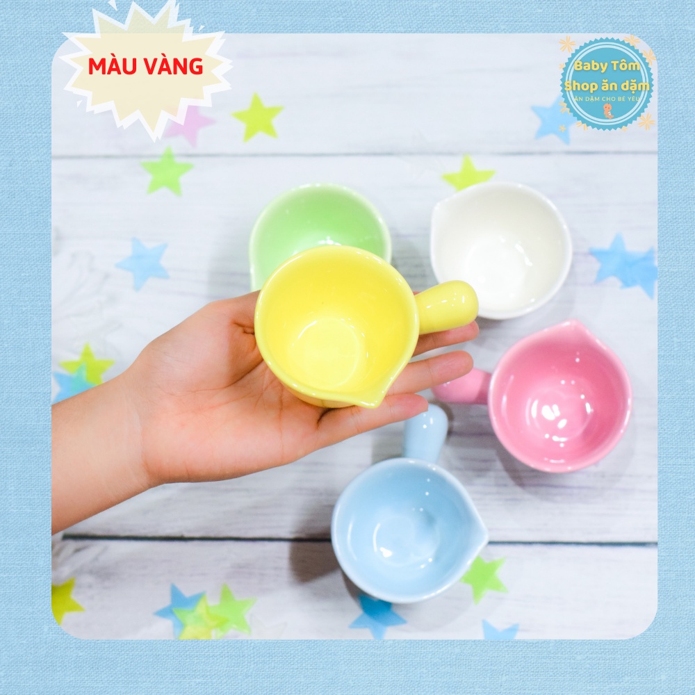 Bát ăn dặm gốm sứ hình gáo béo,dung tích 70ml NPP Baby Tôm