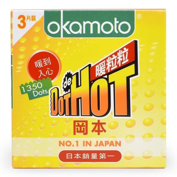 Bao Cao Su Okamoto Dot de Hot, Gai Nóng Truyền Nhiệt Nhanh (Hộp 3C, 10C)  XMARVEL