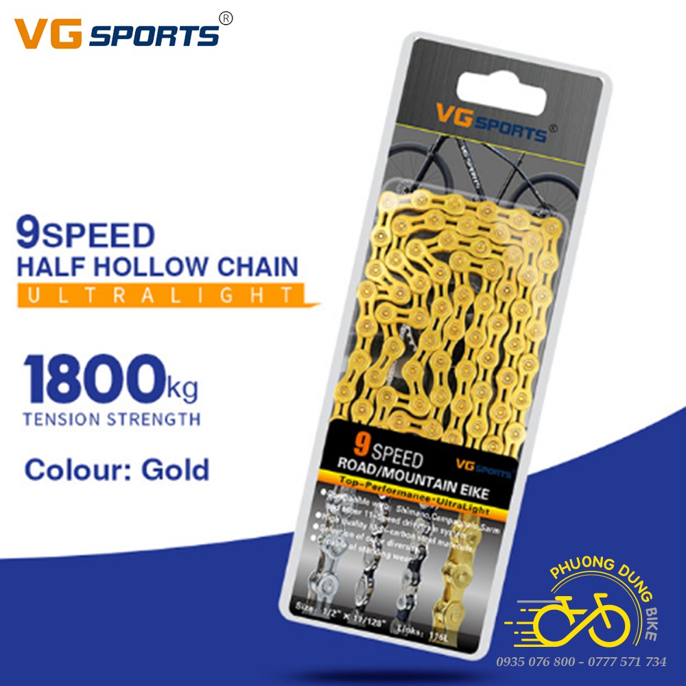 Xích sên rỗng xe đạp VG SPORTS 8 Speed/ 9 Speed /10 Speed / 11 Speed