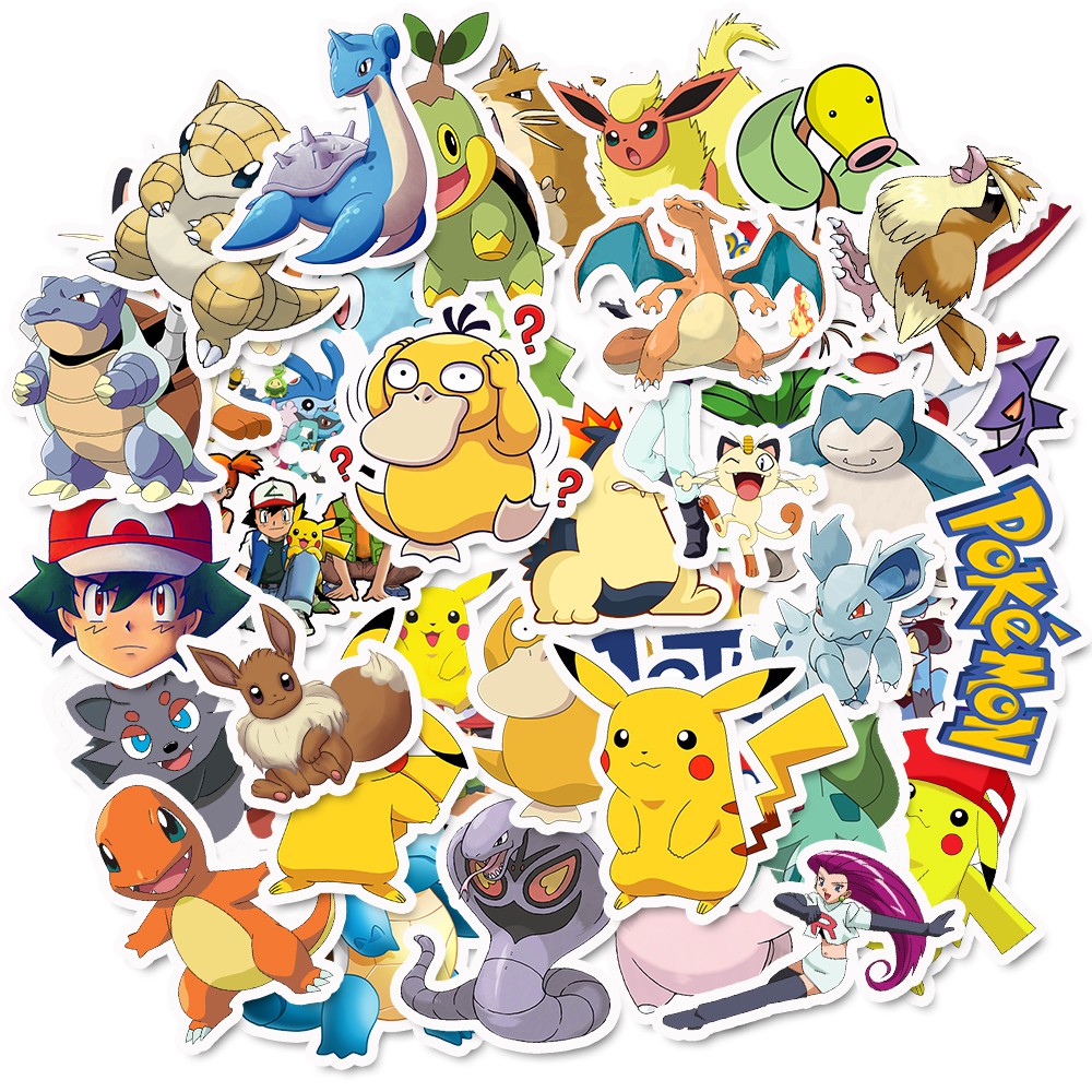 Set 50 Miếng Dán Pokemon Chống Thấm Nước