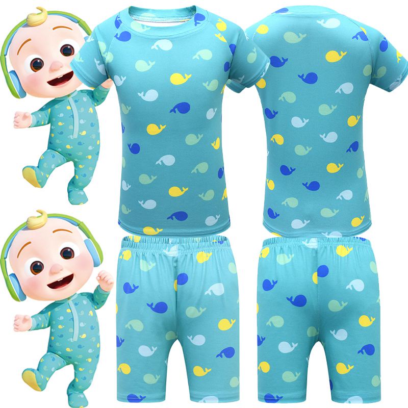 Bộ 2 Món Áo Thun Tay Ngắn + Quần short cocomelon Dễ Thương Cho Bé Trai