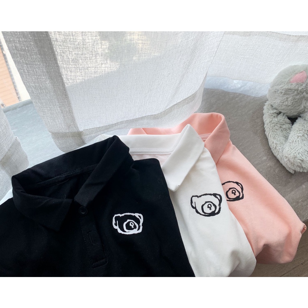 Áo gia đình cổ trụ Familylove - đồ gia đình cổ polo Gấu 2 Mặt chất liệu nỉ da cá cotton 100% co giãn cao cấp