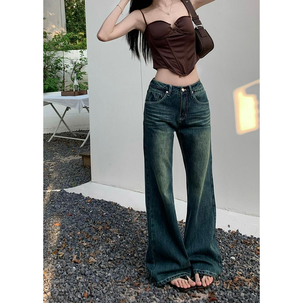 QADCOL Quần Jeans Dài Ống Loe Thời Trang Dành Cho Nữ