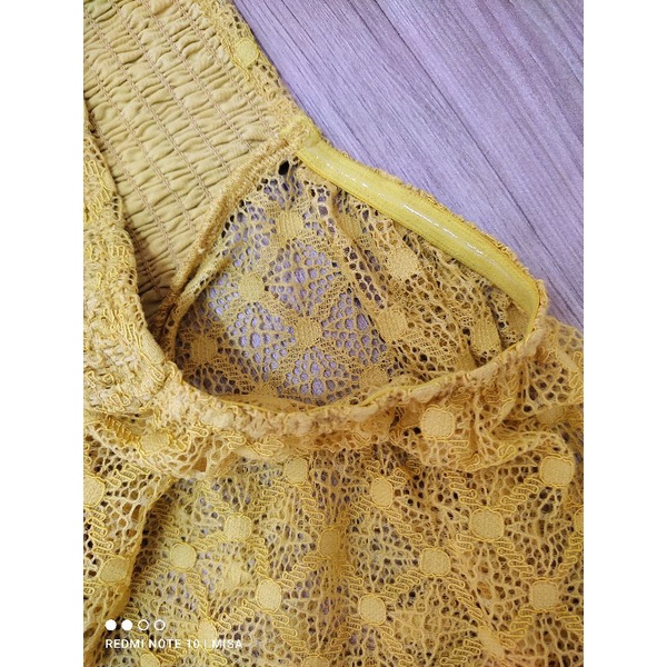 ẢNH THẬT váy ren vàng Vero Moda chính hãng sale