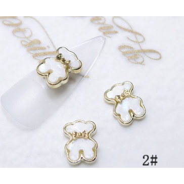 charm gấu trang trí nail
