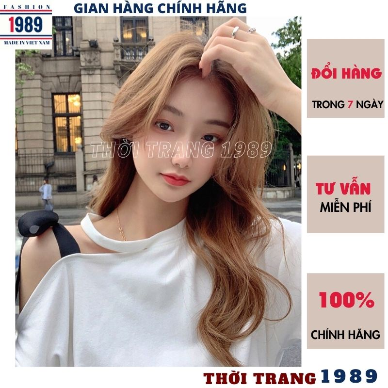 Áo thun nữ khoét vai buộc nơ kiểu dáng hàn quốc cực xinh choker ulzzang -PHƯƠNG VŨ 1989