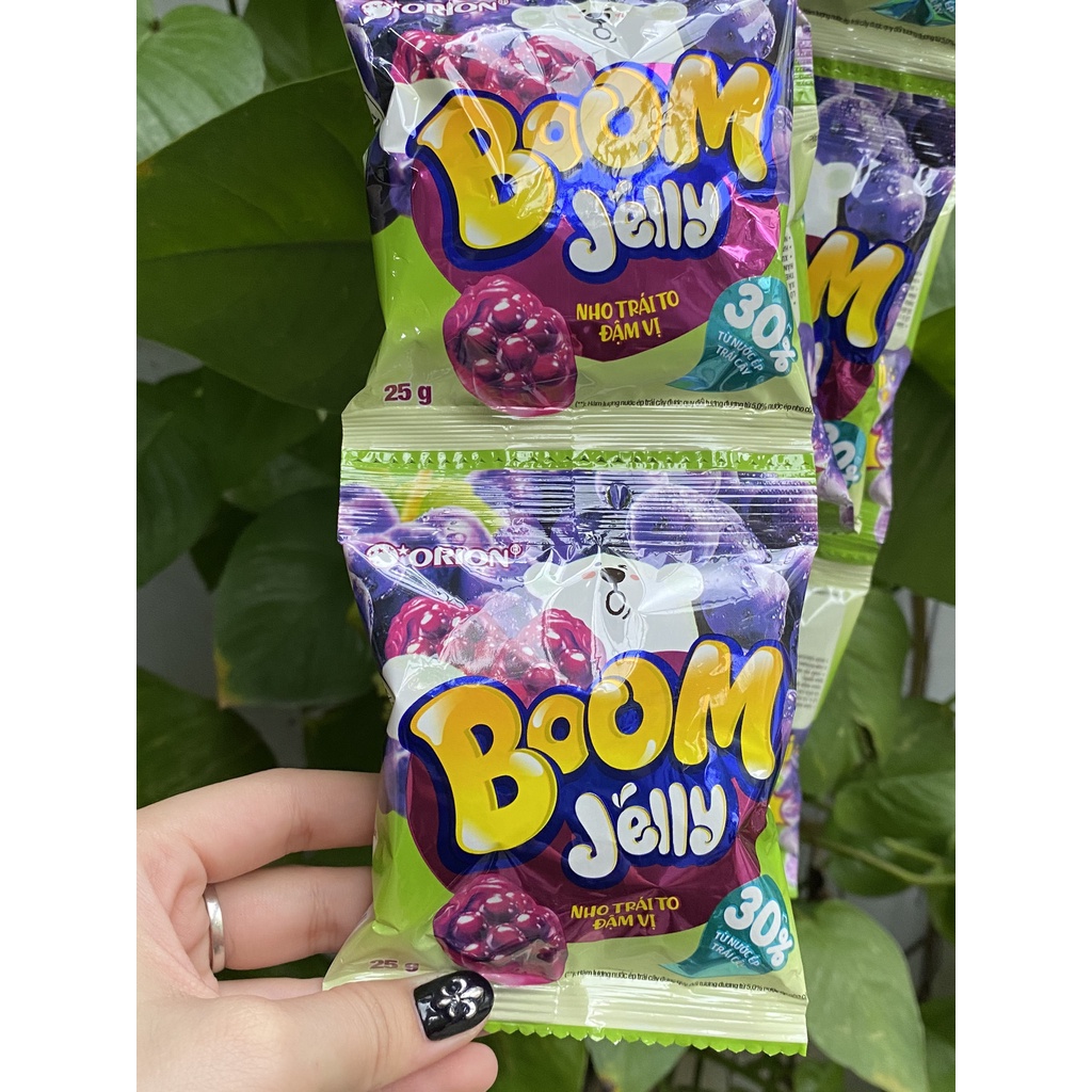Kẹo Dẻo Boom Jelly Orion Vị Nho (Dây 10 gói x 25g)