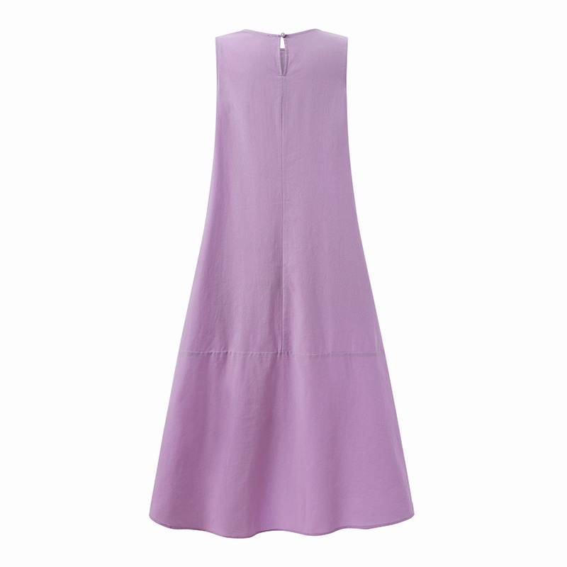 Đầm midi ZANZEA không tay cổ tròn dáng rộng thời trang cho nữ