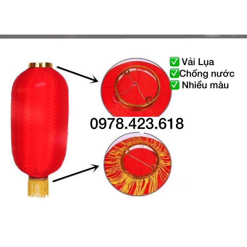 [60cm] Đèn lồng Nhật Bản - đèn lồng vải đỏ trang trí lễ hội Phật Đản, nhà Chùa, Chúc mừng năm mới