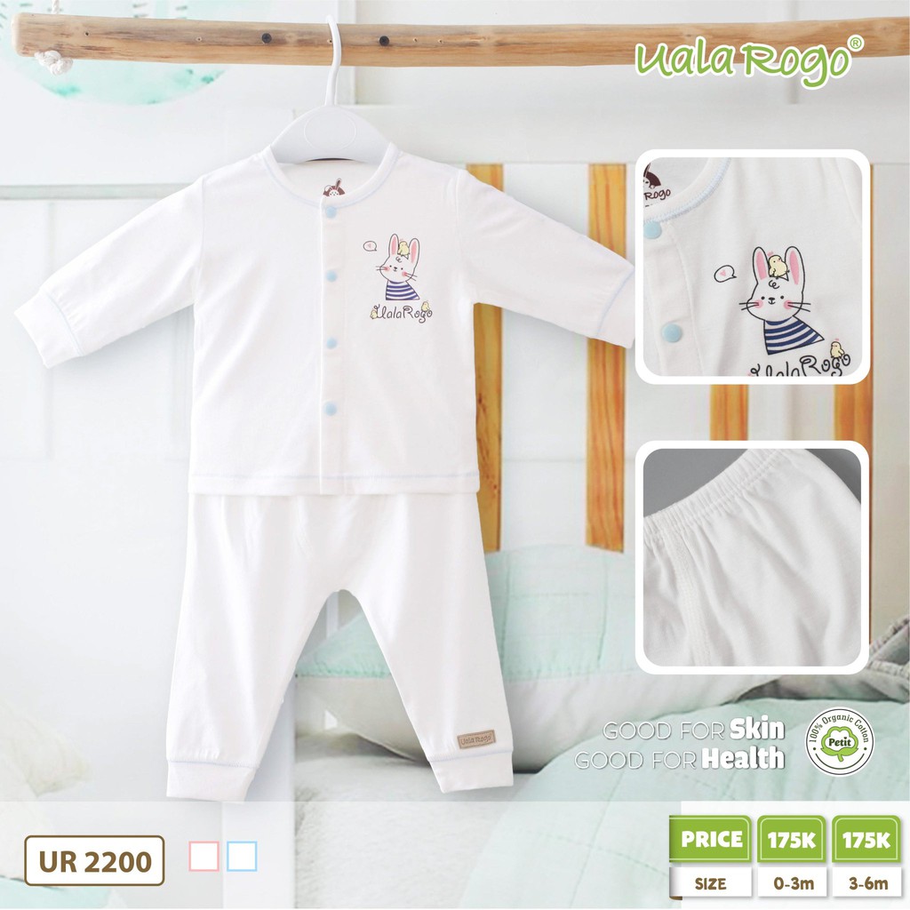 Bộ Dài Tay Cài Giữa Sơ Sinh Petit Thỏ UALA ROGO - UR2200