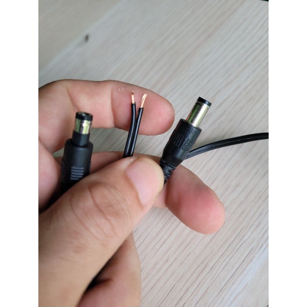 10 dây cắt adapter đầu 5.5mm lỗ 2.1mm dài 1m5