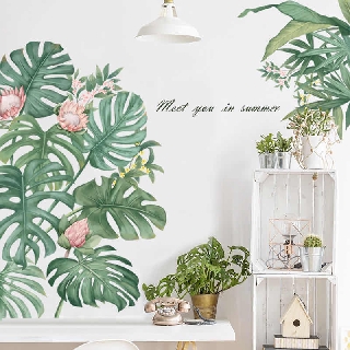 Giấy Dán Tường Họa Tiết Lá Cây Nhiệt Đới Trang Trí Nội Thất