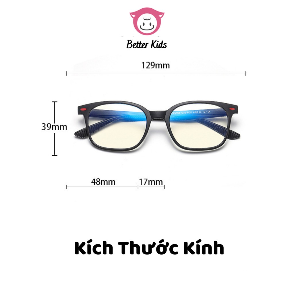 Kính Chống Cận,Ánh Sáng Xanh, Tia Cực Tím Cho Trẻ Từ 6-15 Tuổi