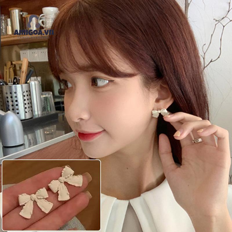 ✨✨ Bông Tai Kim Bạc 925 Hình Nơ Màu Sắc Dễ Thương Thời Trang Mùa Hè Dành Cho Nữ