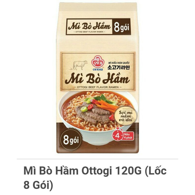 #[giá cực rẻ] lốc 8 gói mì bò hầm ottogi