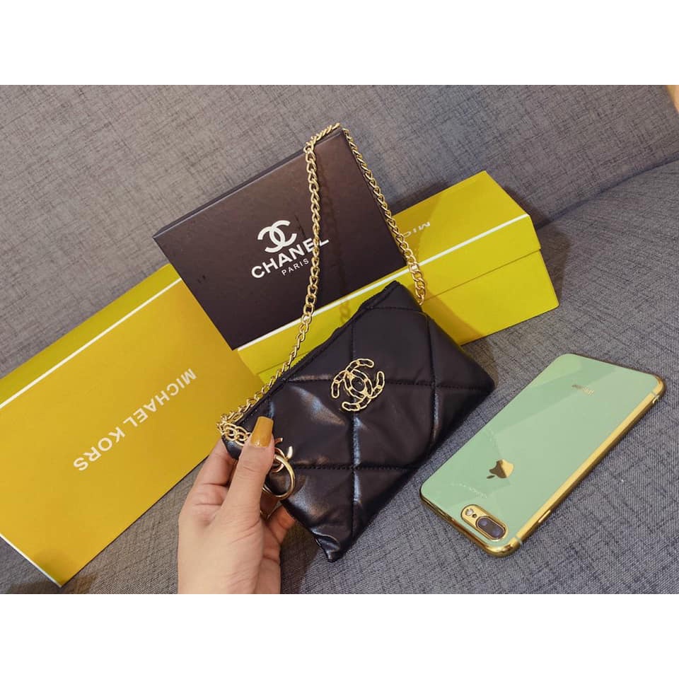 Tui ví CN ô trám da mềm, dây xích thời trang siêu sang