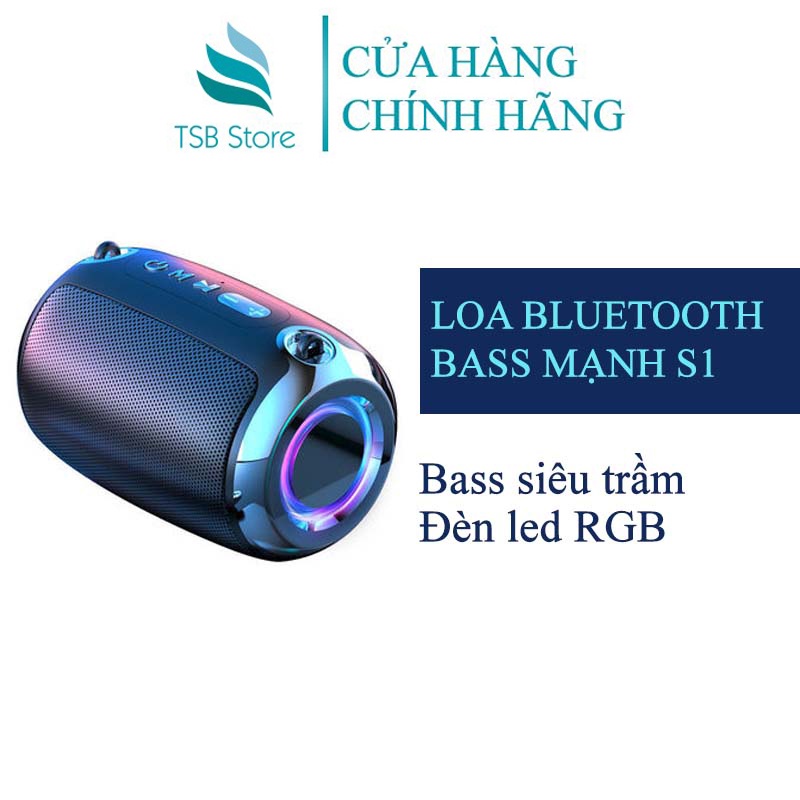 Loa Bluetooth Mini Không Dây S1 Âm Bass Mạnh Treble Rời Nghe Nhạc Công Suất Lớn Cắm USB Thẻ Nhớ - TSB Store