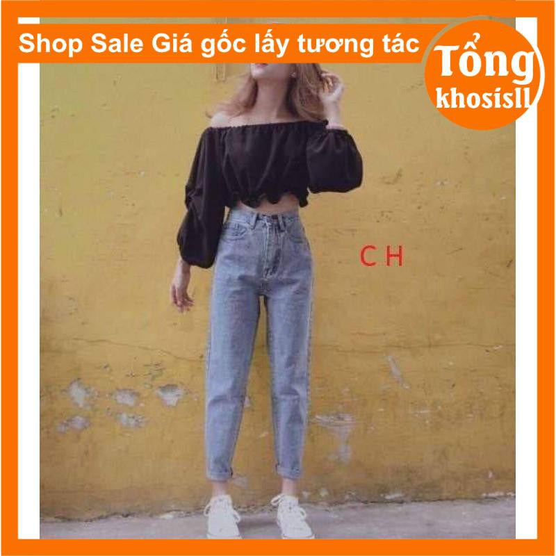 [RẺ VÔ ĐỊCH] Quần jeans nữ cạp cao cài cúc🦋 ống rộng rua ống và quần bagy trơn đủ size loại 1