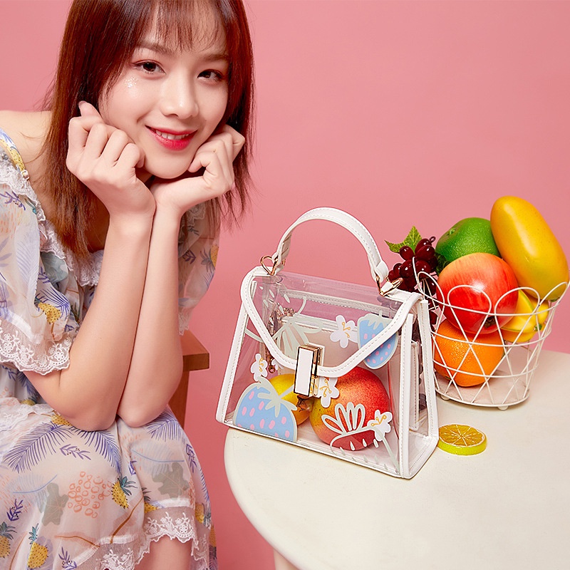 Túi đeo vai IELGY màu trong suốt thời trang cho nữ